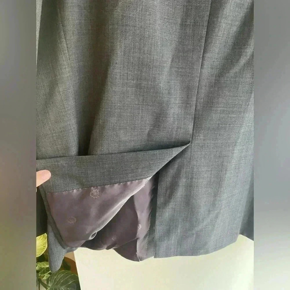 Lauren Ralph Lauren 48L Heather Gray Tweed Blazer Jacket Button Wool Blend Grey - Picture 9 of 14